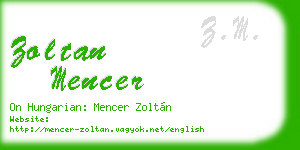 zoltan mencer business card